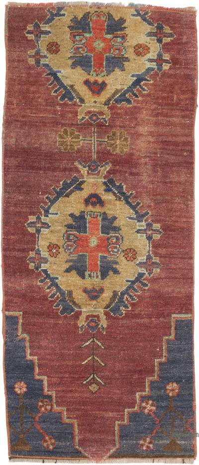 El Dokuma Vintage Halı - 53 cm x 125 cm