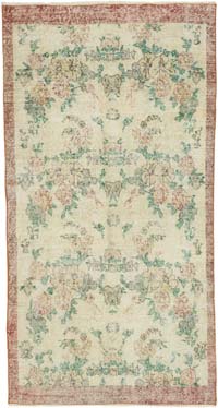 Alfombra Vintage Turca Anudada a Mano - 107 cm x 196 cm