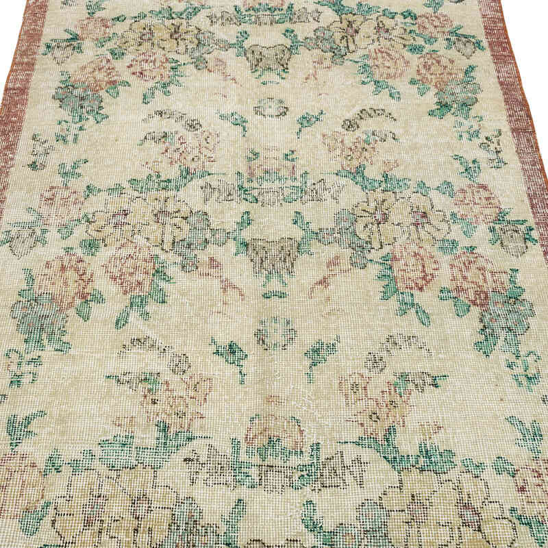 Alfombra Vintage Turca Anudada a Mano - 107 cm x 196 cm - K0070943