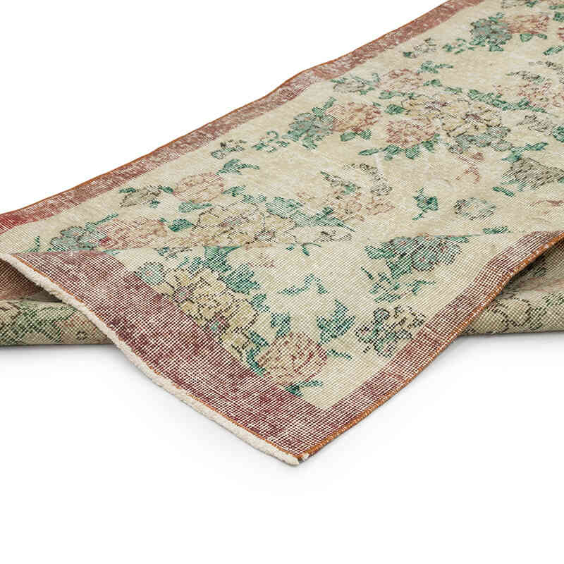 Alfombra Vintage Turca Anudada a Mano - 107 cm x 196 cm - K0070943