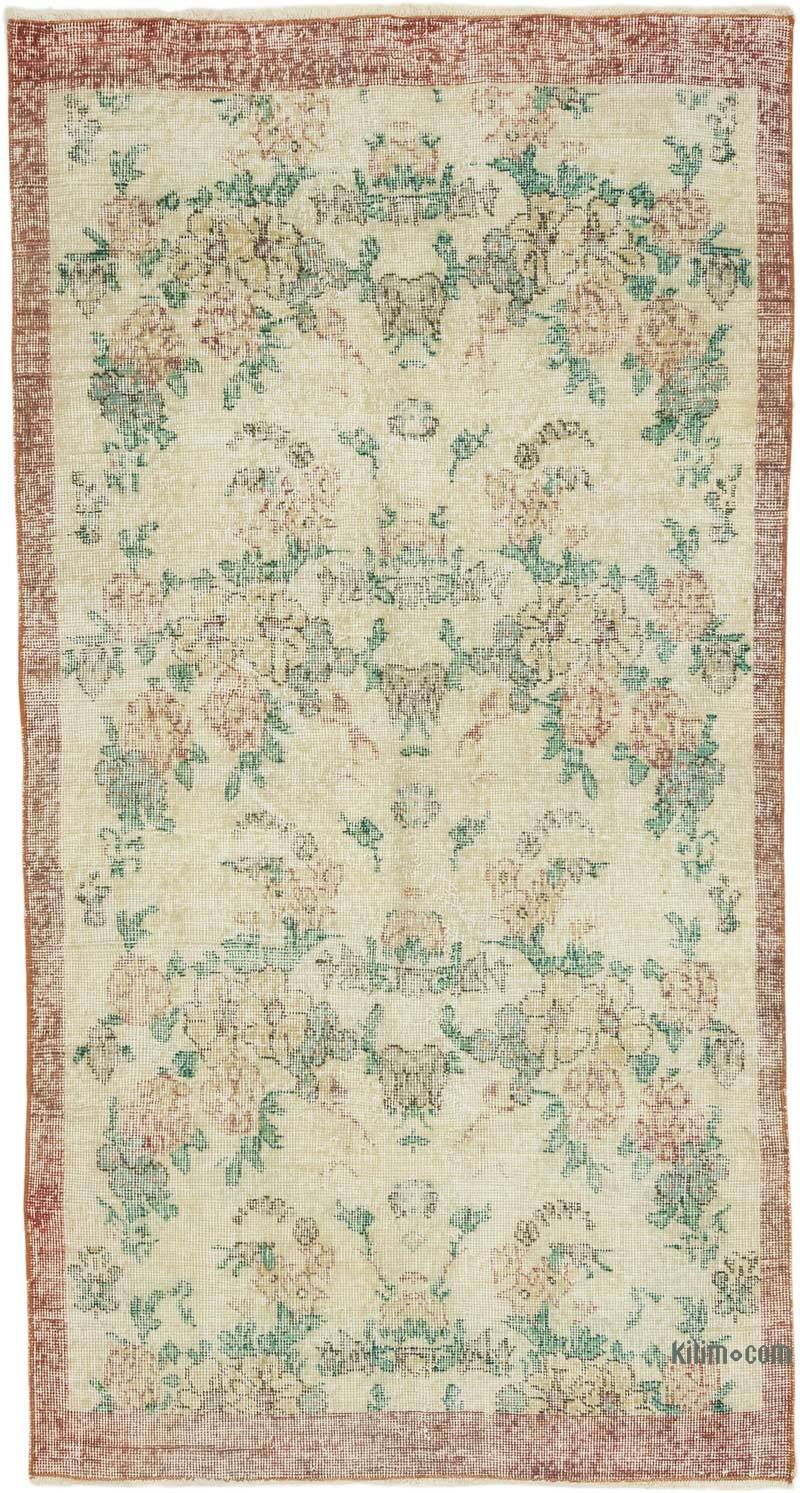 Alfombra Vintage Turca Anudada a Mano - 107 cm x 196 cm - K0070943