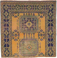 El Dokuma Vintage Halı - 138 cm x 138 cm