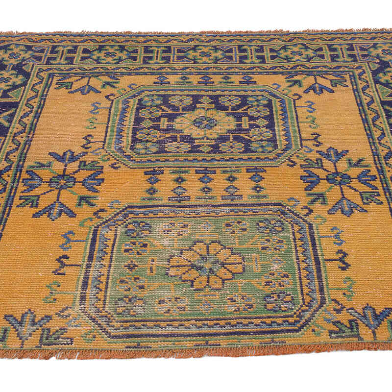El Dokuma Vintage Halı - 138 cm x 138 cm - K0070946