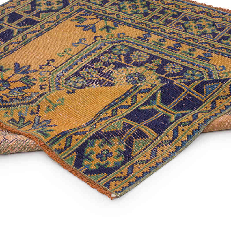 El Dokuma Vintage Halı - 138 cm x 138 cm - K0070946