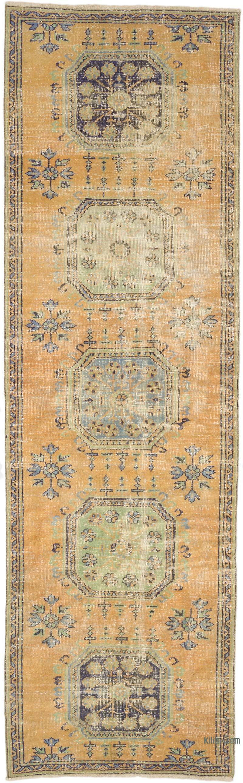 Vintage Turkish Hand-Knotted Runner - 3' 5" x 11' 4" (41" x 136") - K0070950