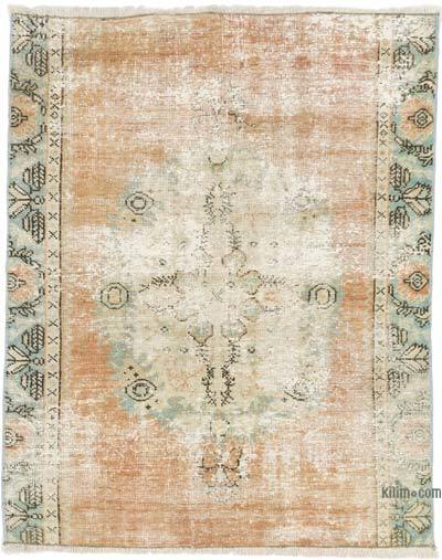 El Dokuma Vintage Halı - 96 cm x 118 cm