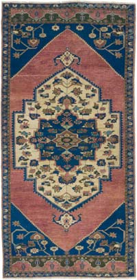 Alfombra Vintage Turca Anudada a Mano - 127 cm x 261 cm