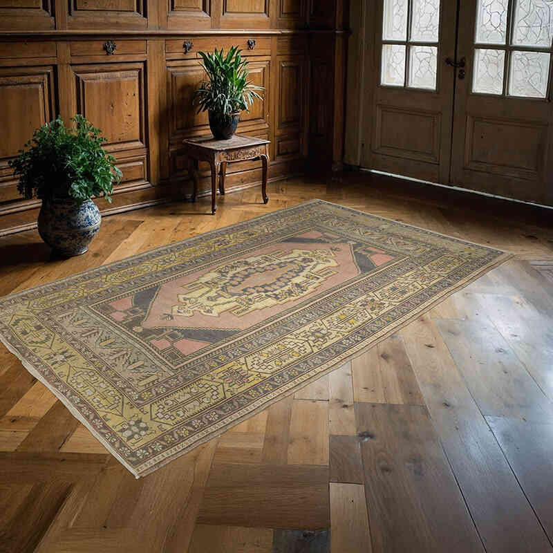 Vintage Turkish Hand-Knotted Rug - 5' 2" x 8' 5" (62" x 101") - K0070990