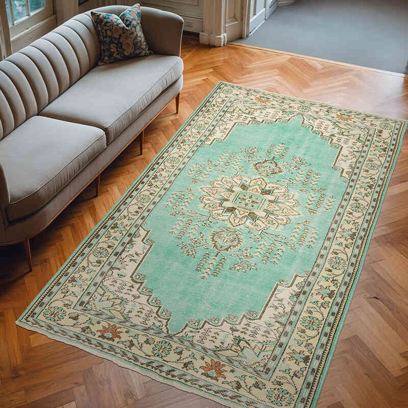 Vintage Turkish Hand-Knotted Rug - 6' 1" x 10'  (73" x 120") - K0071024