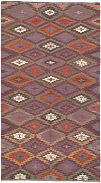 Vintage Afyon Kilim Rug - 5' 5" x 9' 8" (65" x 116")