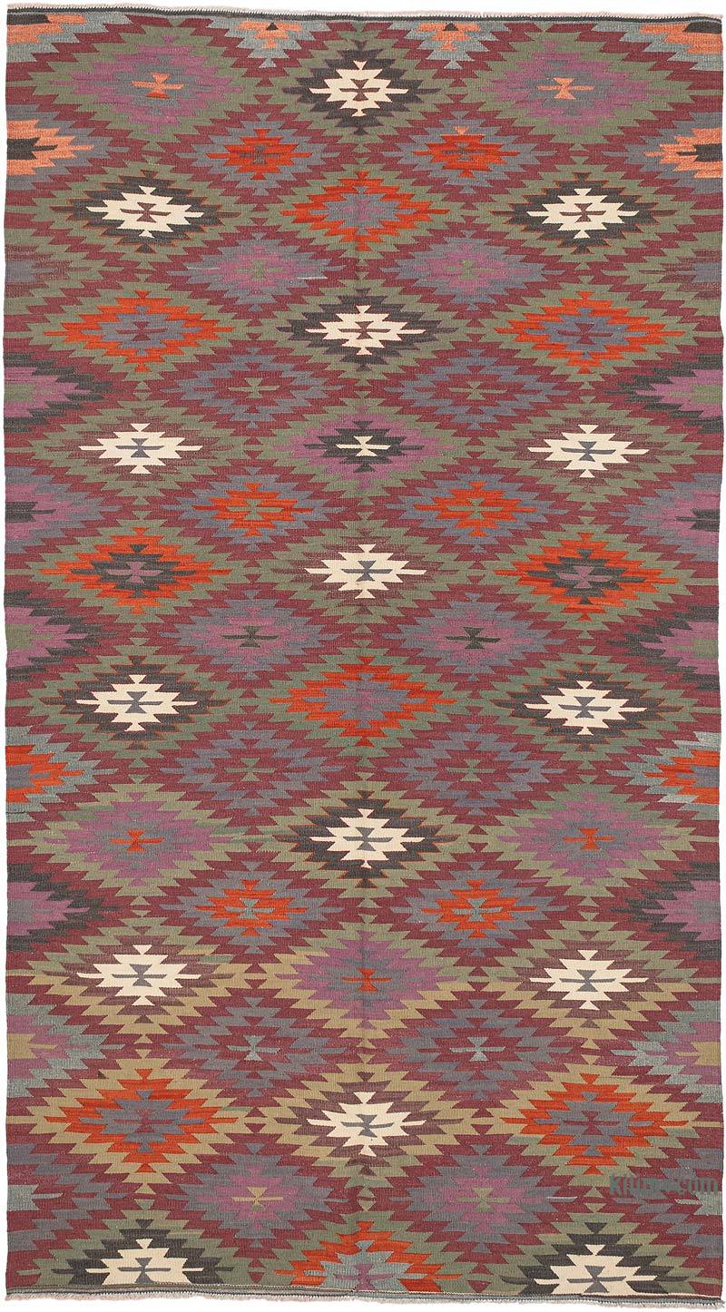 Vintage Afyon Kilim Rug - 5' 5" x 9' 8" (65" x 116") - K0071036