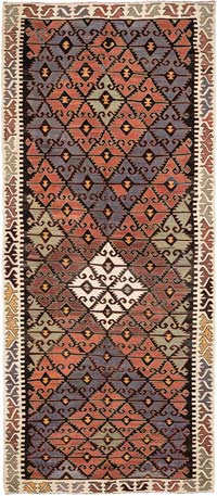 Vintage Sivrihisar Kilim Rug - 5' 5" x 12' 6" (65" x 150")