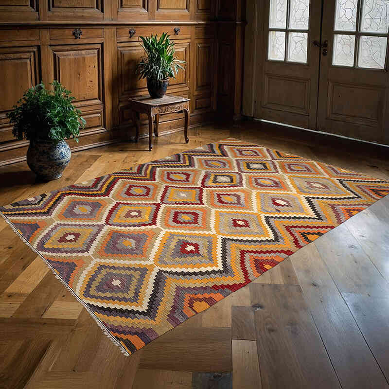 Vintage Antalya Kilim Rug - 5' 9" x 8' 2" (69" x 98") - K0071047