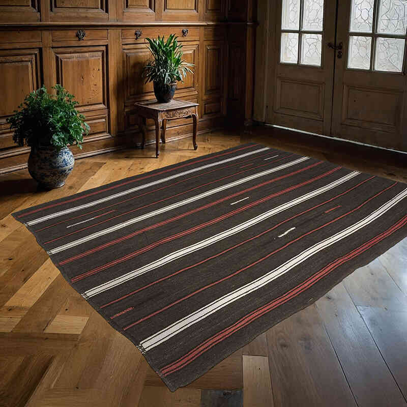 Vintage Anatolian Kilim Rug - 5' 11" x 7' 8" (71" x 92") - K0071126