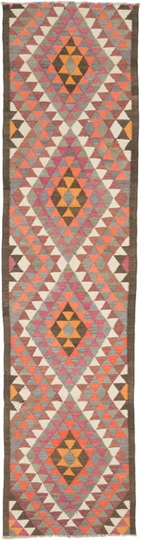 Alfombra Kilim Tribal Vintage - 94 cm x 364 cm