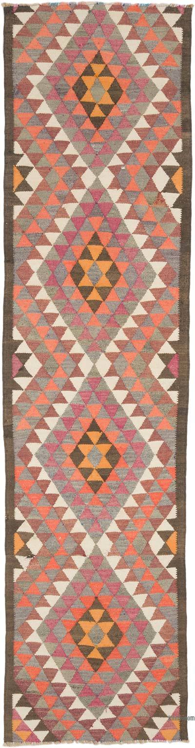 Vintage Tribal Kilim Runner - 3' 1" x 11' 11" (37" x 143")