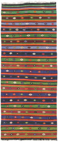 Vintage Turkish Kilim Rug - 4' 6" x 11' 7" (54" x 139")