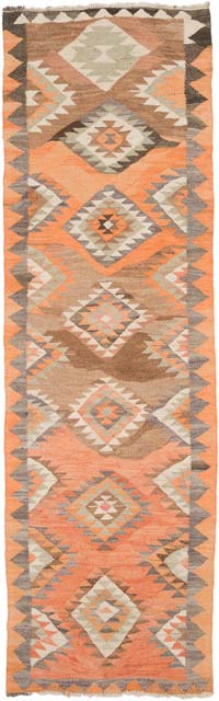Vintage Tribal Kilim Runner - 3' 2" x 10' 5" (38" x 125")