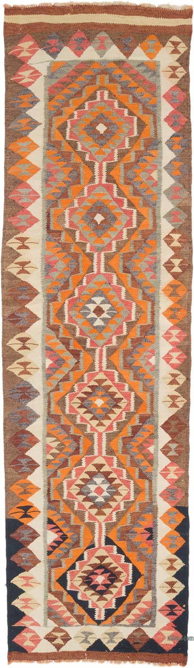 Vintage Tribal Kilim Runner - 3' 1" x 10' 10" (37" x 130")