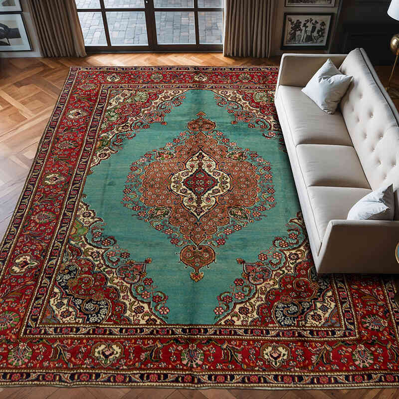 Vintage Hand-Knotted Oriental Rug - 9' 10" x 13'  (118" x 156") - K0071166