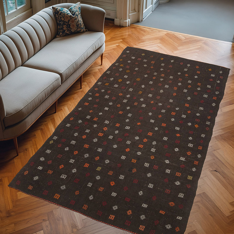 Vintage Anatolian Kilim Rug - 6' 4" x 10' 6" (76" x 126") - K0071186