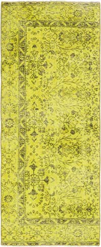 Alfombra de Pasillo Turca Vintage Sobreteñida - 74 cm x 185 cm