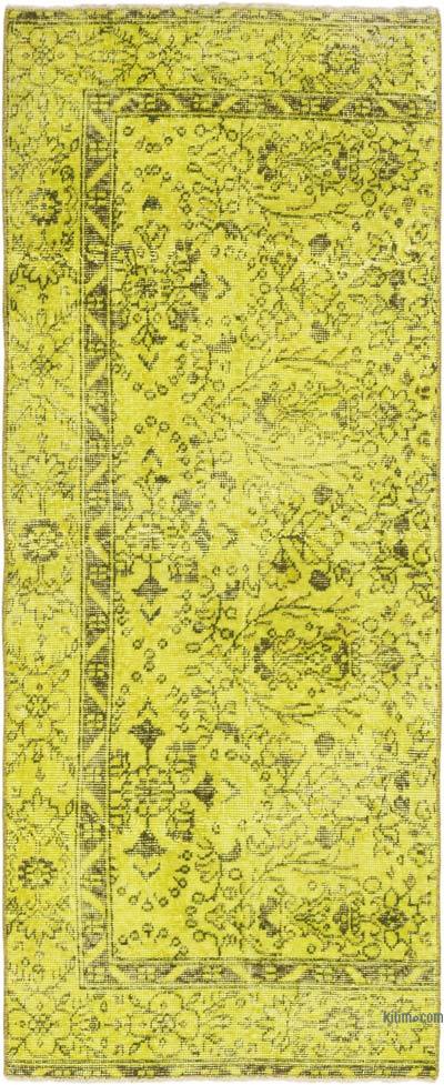 Boyalı El Dokuma Vintage Halı Yolluk - 74 cm x 185 cm