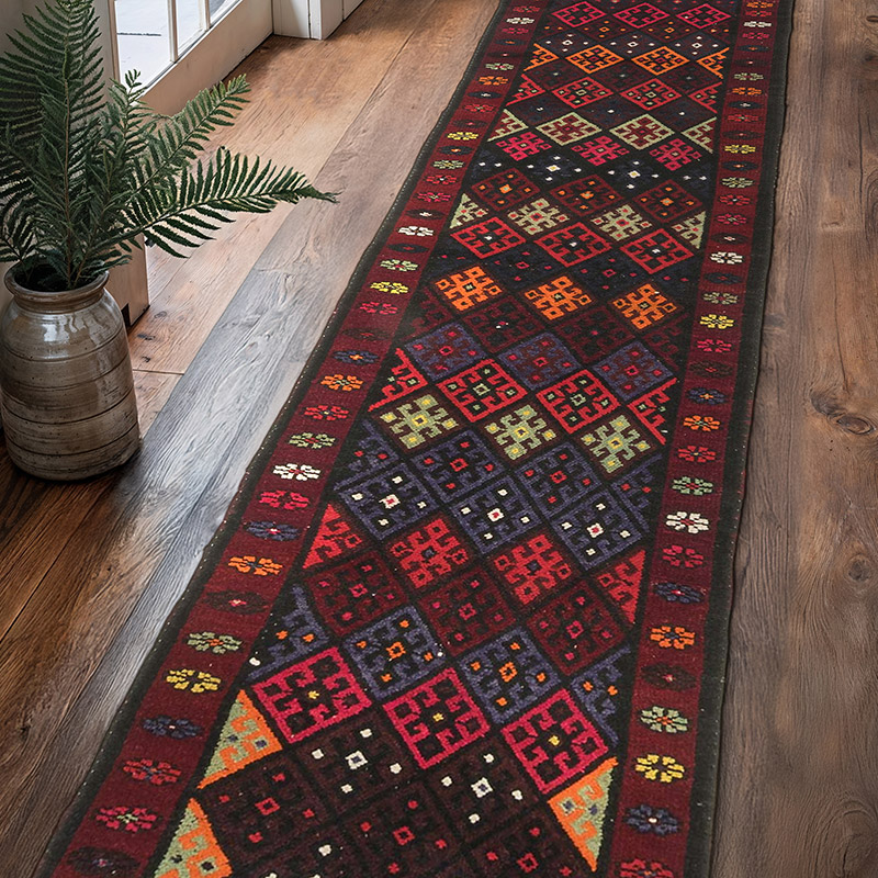 Alfombra Vintage de pasillo - 90 cm x 413 cm - K0071226