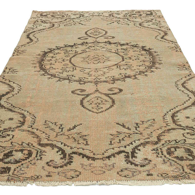 Alfombra Vintage Turca Anudada a Mano - 134 cm x 217 cm - K0071229