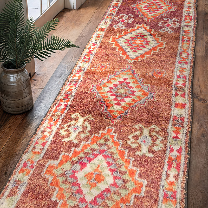 Vintage Tribal Runner Rug - 3' 1" x 11' 3" (37" x 135") - K0071251