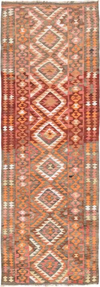 Vintage Tribal Kilim Runner - 3' 3" x 9' 5" (39" x 113")