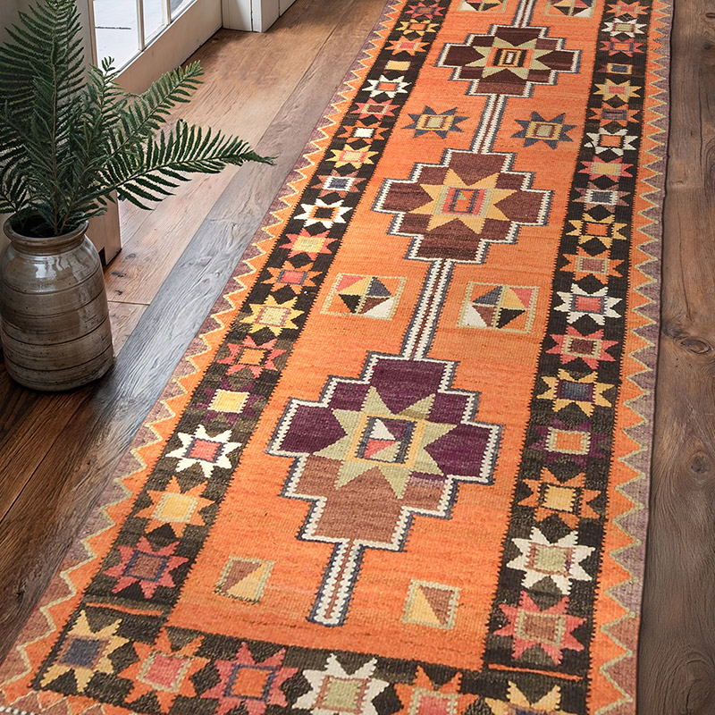 Vintage Tribal Kilim Runner - 3'  x 10' 6" (36" x 126") - K0071258