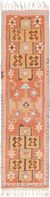 Vintage Anadolu Kilim Yolluk - 90 cm x 345 cm