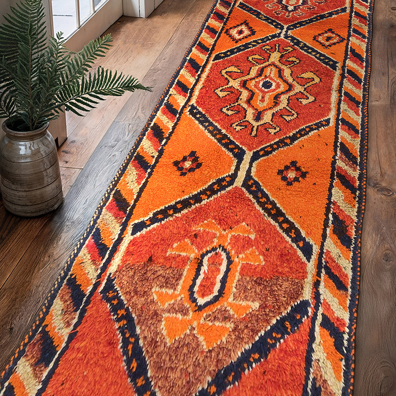 Vintage Tribal Runner Rug - 3' 2" x 11' 7" (38" x 139") - K0071274