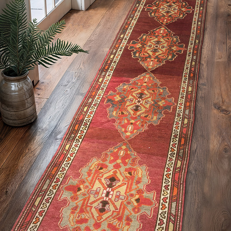 Alfombra Vintage de pasillo - 90 cm x 413 cm - K0071277