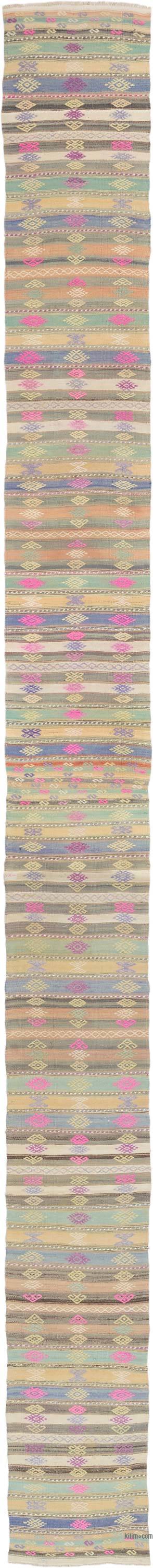 Kilim Vintage Turco de Pasillo - 66 cm x 721 cm
