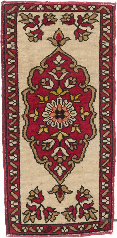 Alfombra Vintage Turca Anudada a Mano - 50 cm x 101 cm