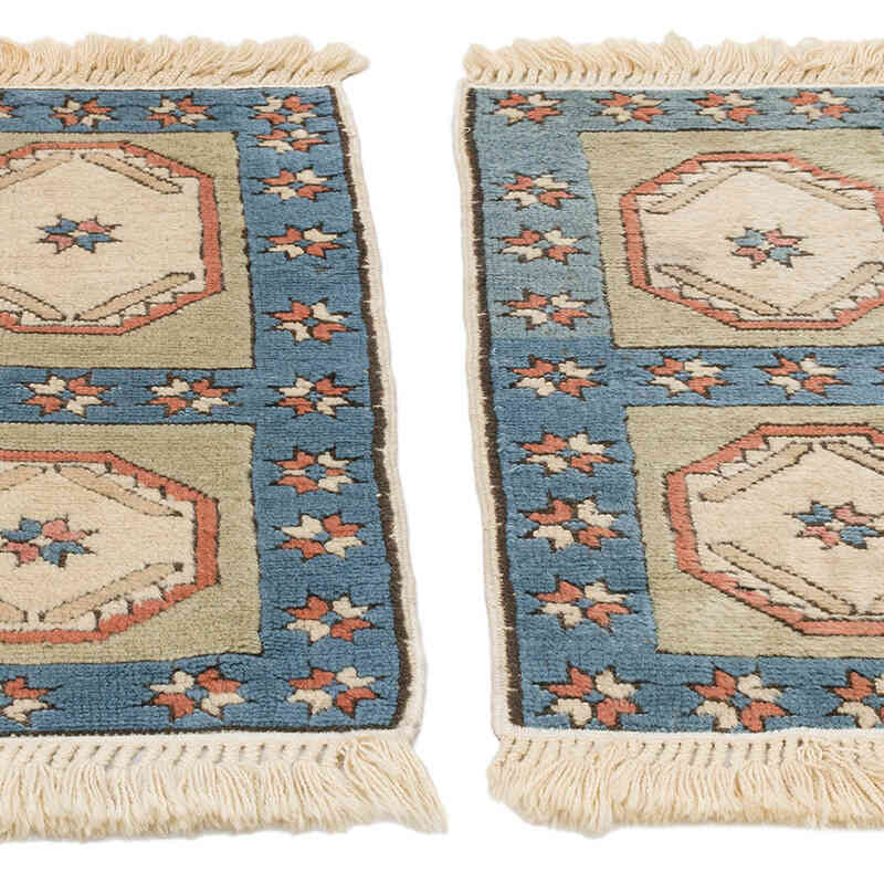 2 Vintage Turkish Hand-Knotted Rugs - 1' 8" x 3' 1" (20" x 37") - K0071743