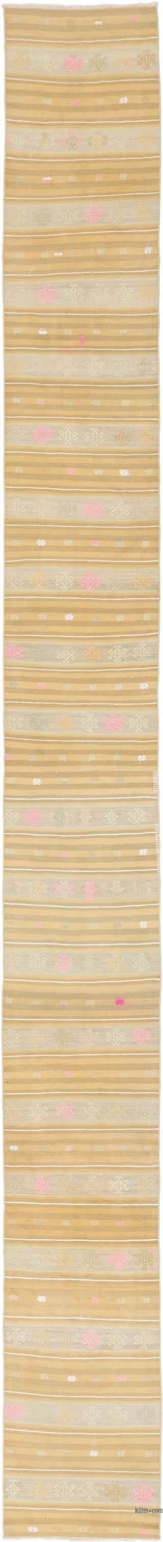 Vintage Turkish Kilim Runner - 2' 3" x 21' 8" (27" x 260")