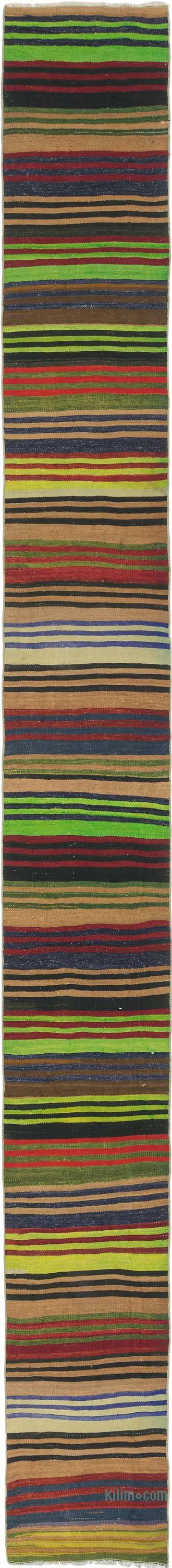 Vintage Turkish Kilim Runner - 2' 4" x 21' 8" (28" x 260") - K0071811