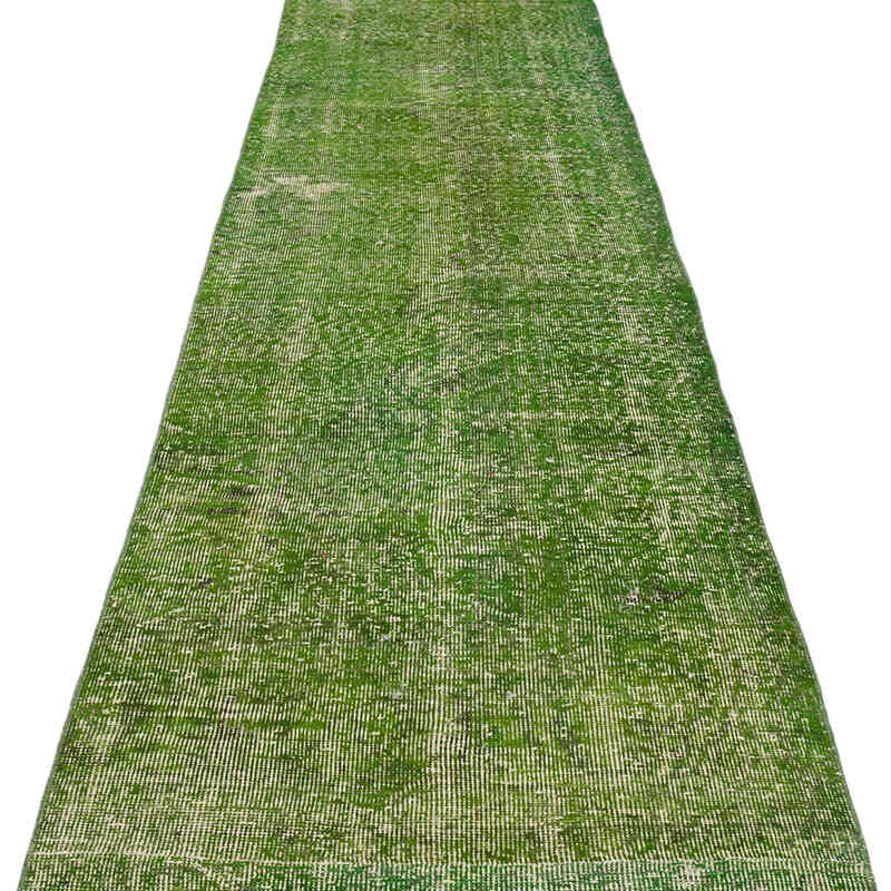 Over-dyed Vintage Hand-Knotted Turkish Runner - 2' 7" x 21' 7" (31" x 259") - K0071820
