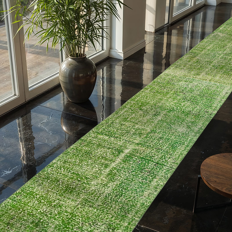 Over-dyed Vintage Hand-Knotted Turkish Runner - 2' 7" x 21' 7" (31" x 259") - K0071820