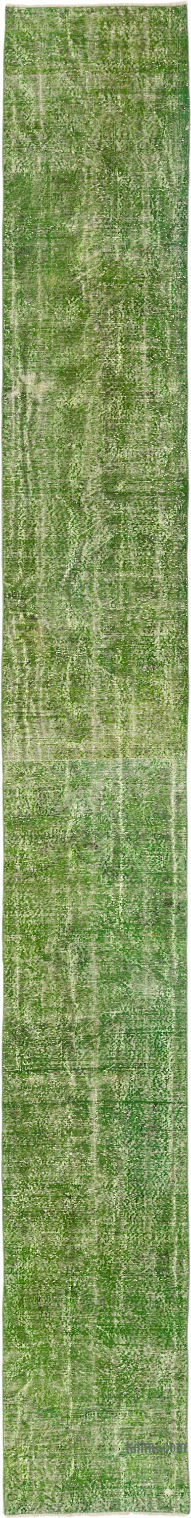 Over-dyed Vintage Hand-Knotted Turkish Runner - 2' 7" x 21' 7" (31" x 259") - K0071820