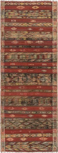 Vintage Sivas Kilim Runner - 4' 2" x 11' 4" (50" x 136")