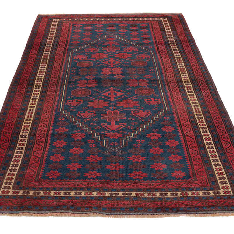 Alfombra Vintage Turca Anudada a Mano - 106 cm x 187 cm - K0071865