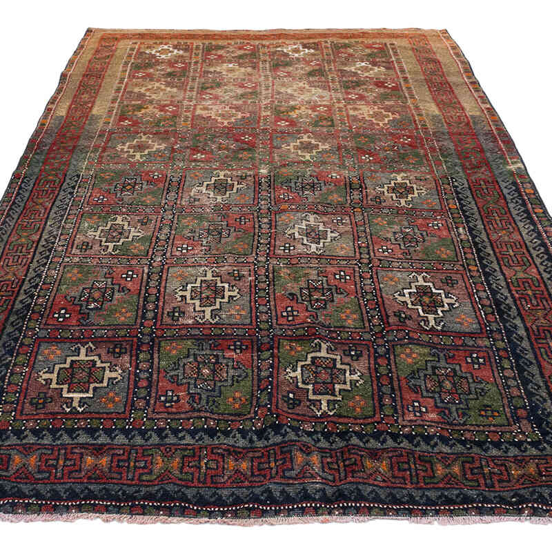 Alfombra Vintage Turca Anudada a Mano - 152 cm x 278 cm - K0071867