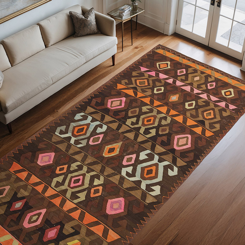 Vintage Artvin Kilim Rug - 5' 10" x 11' 10" (70" x 142") - K0071882