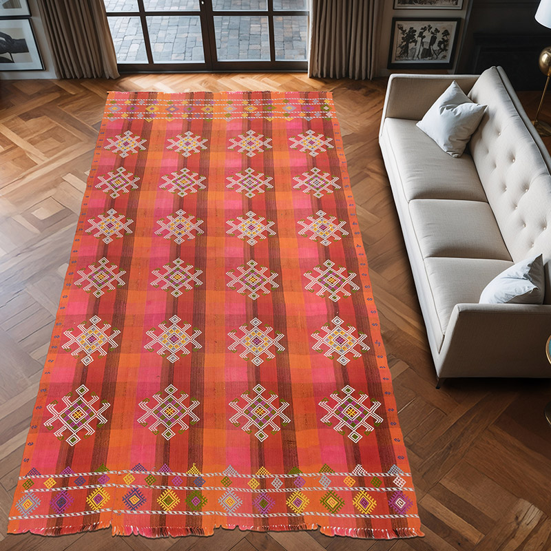 Alfombra Vintage Anatolian Kilim - 190 cm x 380 cm - K0071896