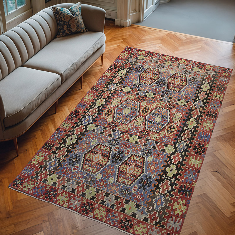 Vintage Esme Kilim Rug - 5' 9" x 10' 1" (69" x 121") - K0071901