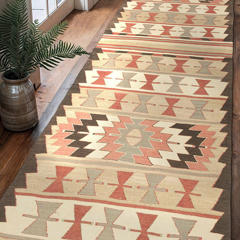 Vintage Mut Kilim Runner - 3' 3" x 10' 1" (39" x 121") - K0071903